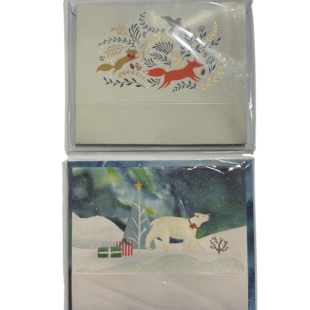 2 Christmas Delighted Shadowbox‎ Cards Up With Paper Light Up Pop Up Greeting